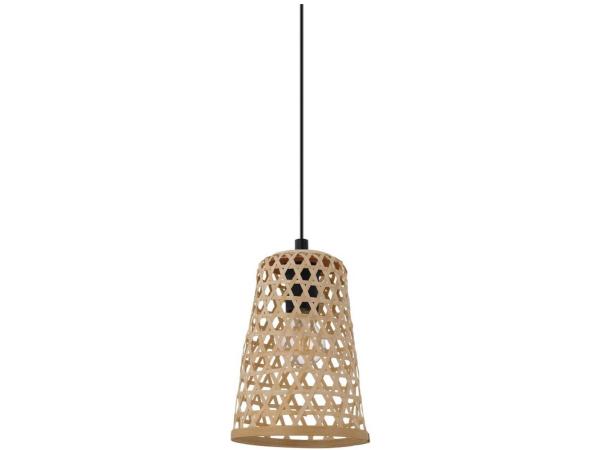 EGLO Claverdon hanglamp zwart/naturel Ø180 mm