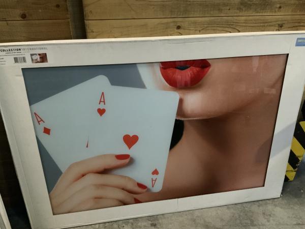 Glasschilderij kaarten 80x120cm