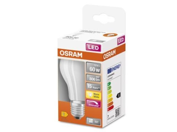 2x Osram LED E27 filament 7 W dimbaar warmwit helder