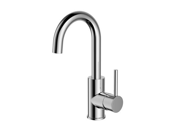 Opbouw Laag Wastafelkraan 1 Greeps Draaibaar Uitloop Chroom