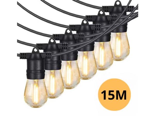 JPro Big 15 Warm/Wit Lichtsnoer op Netstroom 5,5 Meter