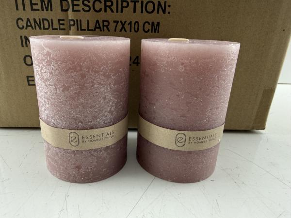 24x Essentials | Roze kaarsen 7x10 cm