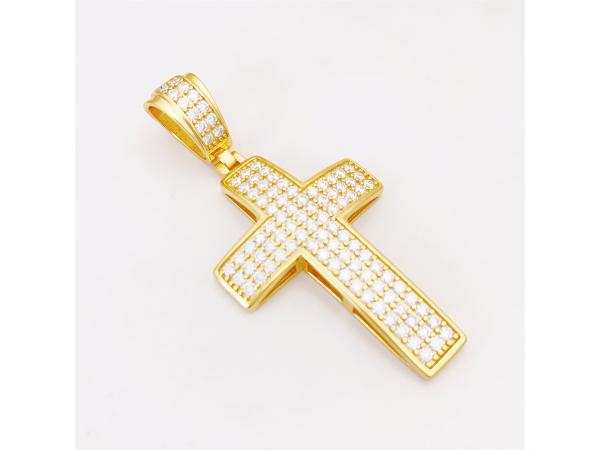 Hanger kruis briljant Moissaniet 2.35 carat goud kleur