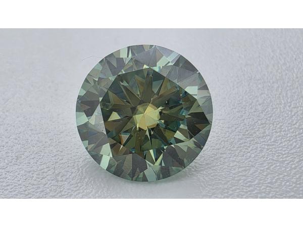 Moissanite briljant 2 crt Blue Green ( GRA Gecertificeerd )