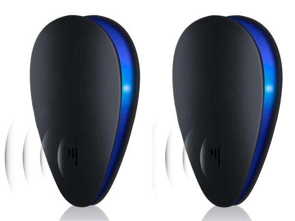 Ultrasone ongedierte bestrijders set van 2 stuks zwart