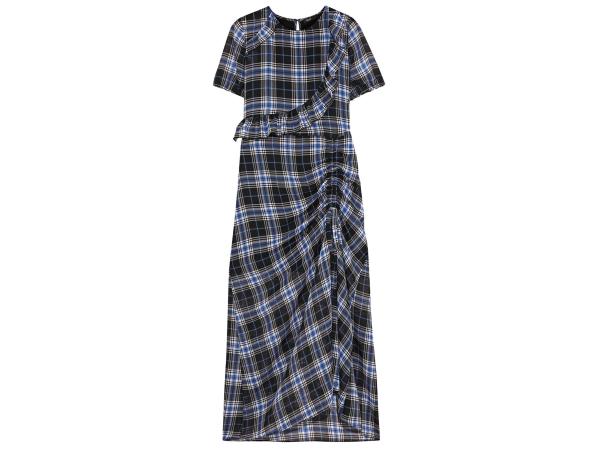 Maje Jurk Maat 3/40 Blauw zwart geruit