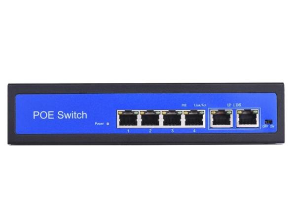 Universele PoE Switch 4-poorts Gigabit + 2 uplink