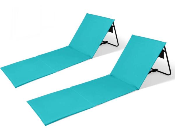 Intimo Strandmat Set van 2 Verstelbare Rugleuning Turqouise