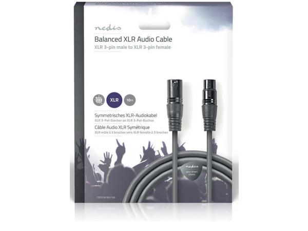 Nedis Audiokabel - XLR 3-Pins Male - XLR 3-Pins Female 