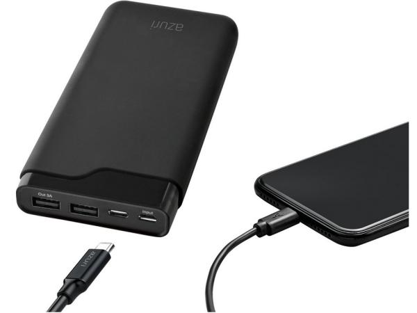 Azuri powerbank met 1 USB-A en 1 USB-C poort - 15000 mAh