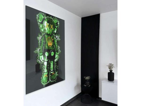 Hype Figure groen glasschilderij 60x80cm