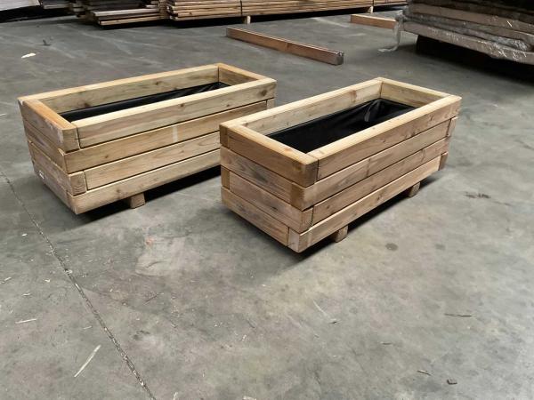 2x Garlux vuren bloembak geïmpregneerd 70x30x30cm