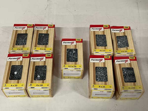 SWG spaanplaatschroef diverse maten Formel F set 9-delig