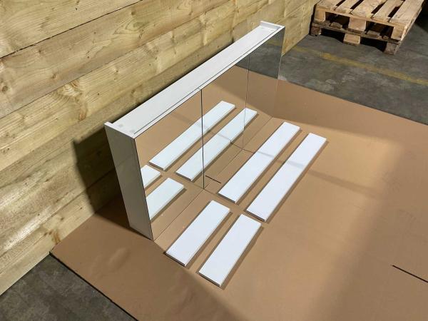 Beaux spiegelkast 120cm met 3 deuren Calais wit gelakt