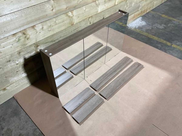 Beaux spiegelkast 120cm met 3 deuren Calais zilver eiken