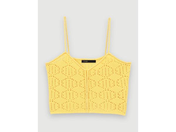 Maje opengewerkt cropped topje maat 40