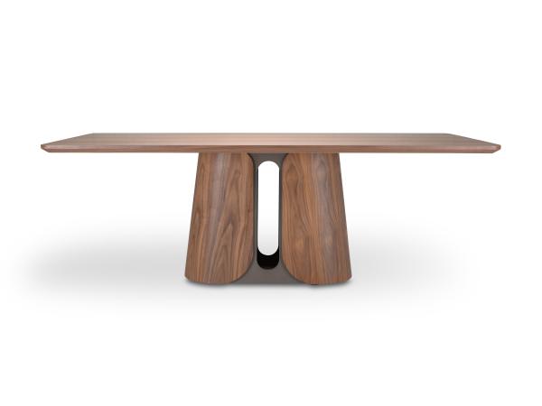 Eettafel Walnoot 240x110x76 - Rechthoek ronde rand - bronze