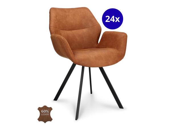 Eetkamerstoel Vini (set van 24) microleder - cognac