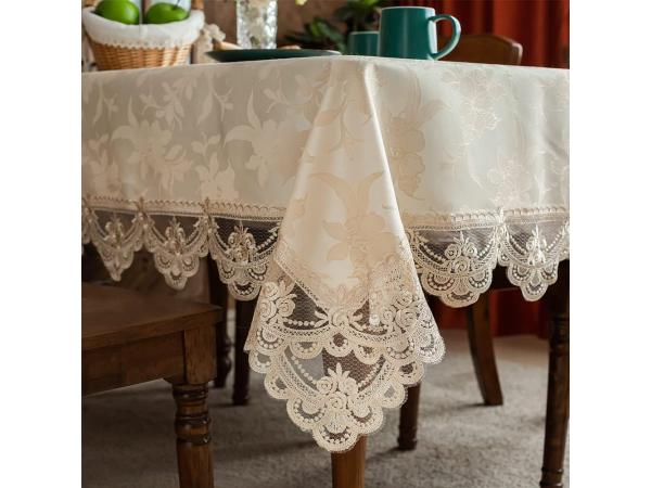 Tafelkleed beige 140*240cm Jacquard