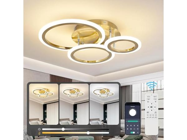 LED-plafondlamp, dimbaar, 35 W - 3 ringen