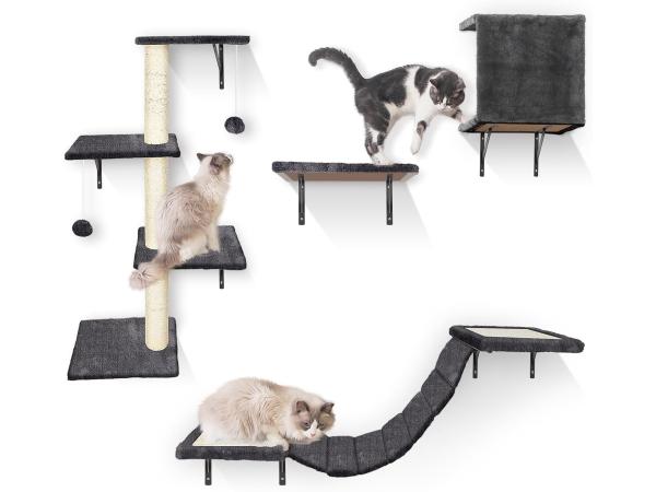  Krabpaal + wand klimelementen katten