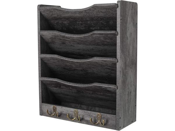 Houten documenten divider donkergrijs