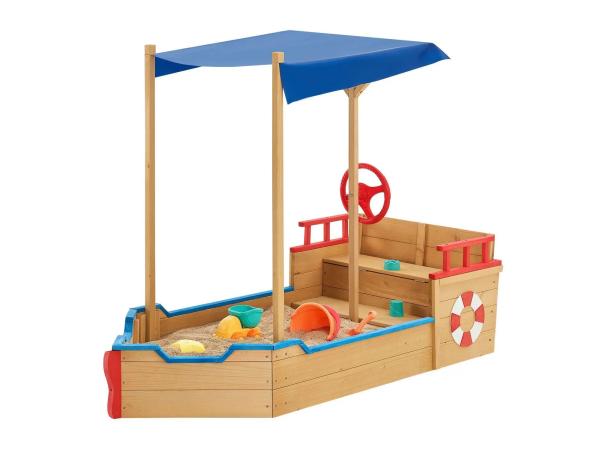 Houten Speelzandbak - Piratenschip - Incl. Bodemplaat