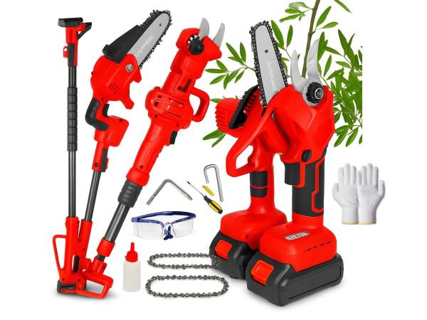 Snoerloze Kettingzaag + Snoeischaar + Telescopische Stang