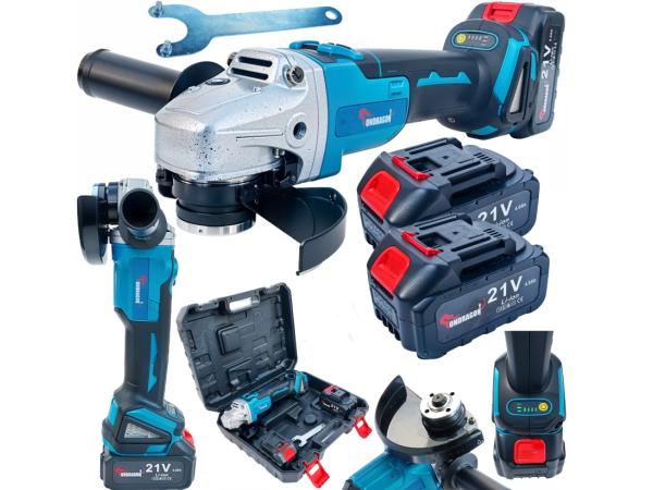 Accu Haakse Slijper 21V - 2x Sterke Batterijen - 125mm