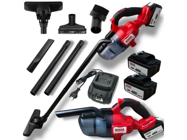 Draadloze Stofzuiger Met 2x 48V Accu -1200W - 5 Opzetstukken