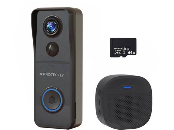 Protectly® Slimme Draadloze Video Deurbel Met Camera - 4K