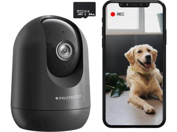 Protectly Beveiligingscamera binnen Huisdier camera zwart