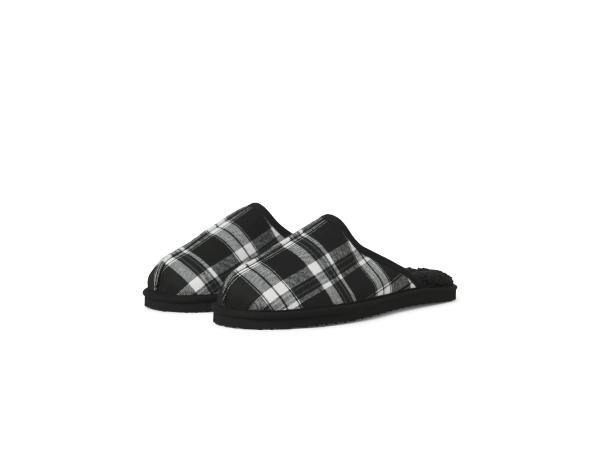 Jack & Jones Dudely Microfiber Pantoffel Checked Zwart - 40