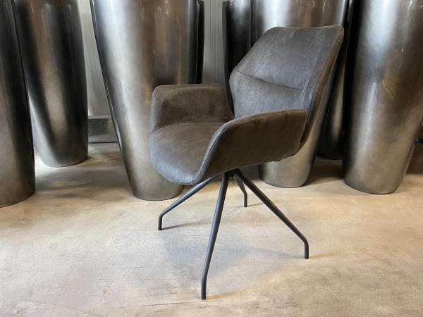 Eetkamerstoel Mondial (set van 4) microleder - antraciet