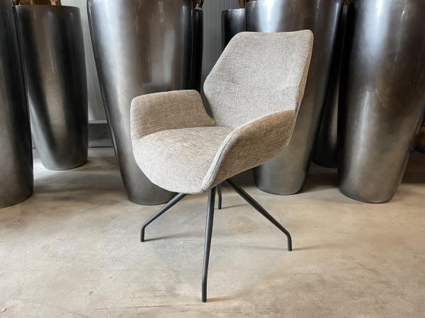 Eetkamerstoel Mondial (set van 8) weefstof - taupe