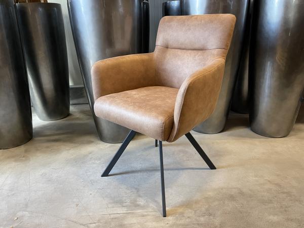 Eetkamerstoel Manur (set van 6) Microvezel stof - Cognac