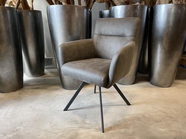 Eetkamerstoel Manur (set van 6) Microvezel stof - antraciet