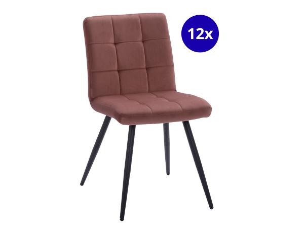 Stoel Tilly (set van 12) Velvet - Velours - Oud Roze