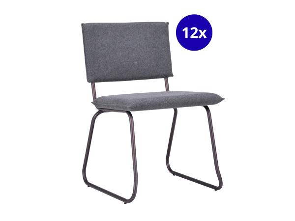 Stoel Jax (set van 12) Stof - Wood - Grijs - Bruin