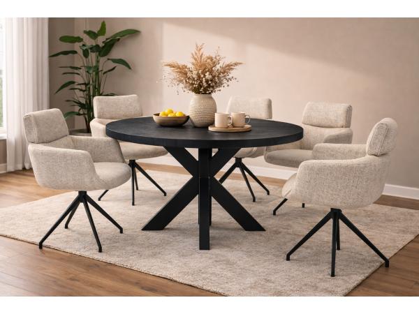 Eettafel Villa Rond - Diameter 150 - Hout - Matrixpoot