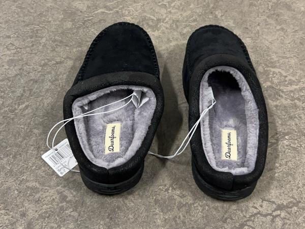 2x Dearfoams pantoffels maat 40-41 zwart