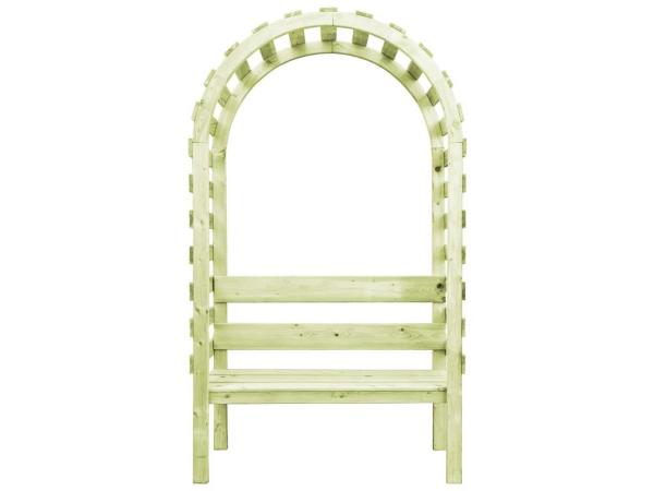 Grenen tuinbank met rozenboog 130x60x230cm