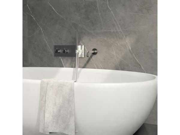 Inbouw badkraan Chroom twee-knop bediening complete set