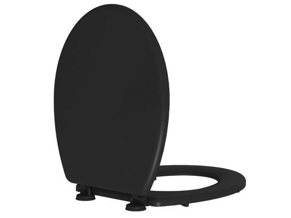 Allibert Aciero WC Bril - Standaard Toiletbril - Mat Zwart - Hout