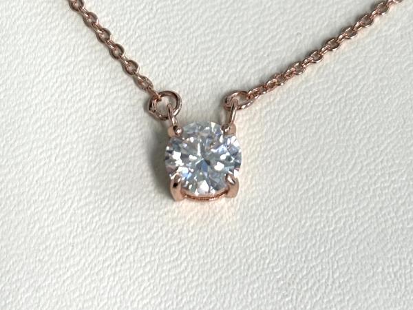 Halsketting rose solitair briljant moissaniet 1.00. carat