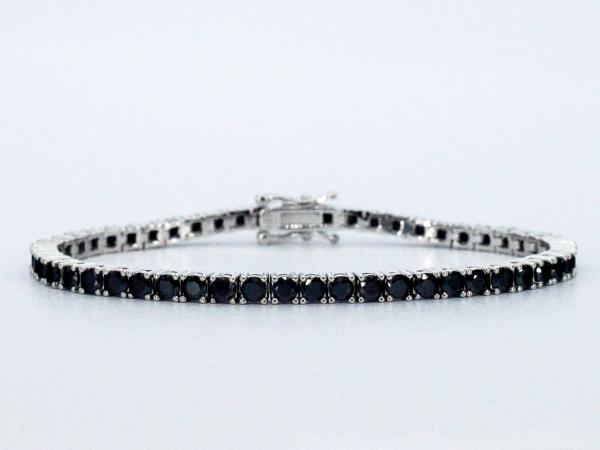 Tennisarmband wit zwart briljant Moissaniet 5.50 carat