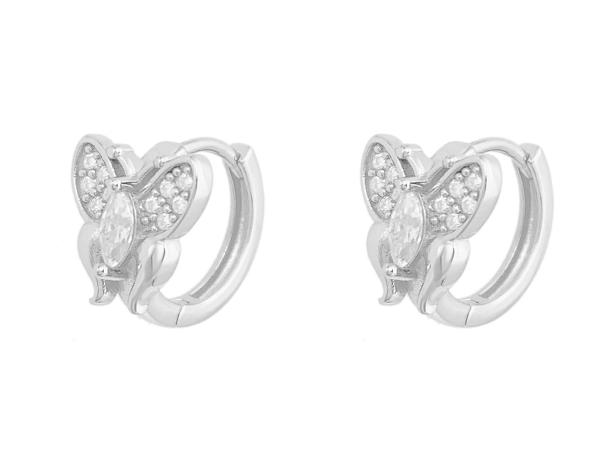 Witte oorbellen vlinder motief briljant Moissaniet 0.20 ct