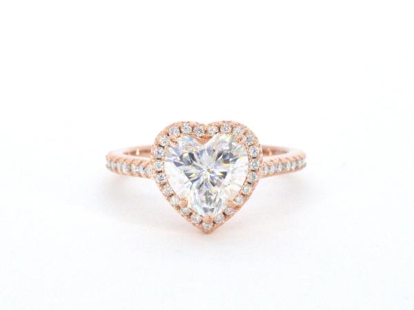 Entourage hart ring Moissaniet 2.00 carat Rose