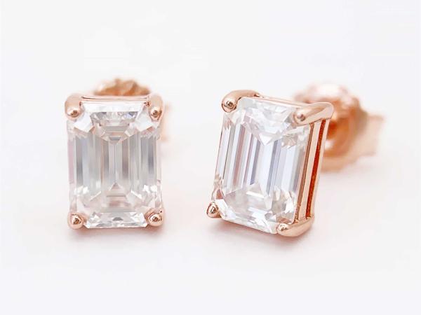 Oorbellen rose moissaniet emerald 2.50 carat