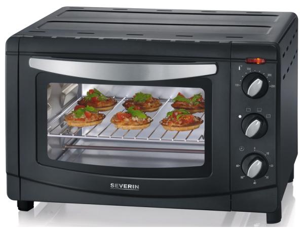 SEVERIN 9560 - Mini-oven - 1500 W - 20 L - zwart - roestvrij